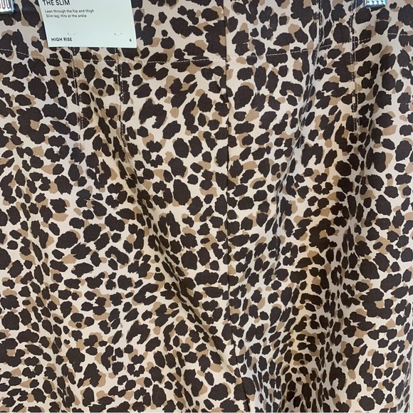 Ann Taylor The Slim High Rise Leopard Print Ankle Pants - Picture 4 of 13